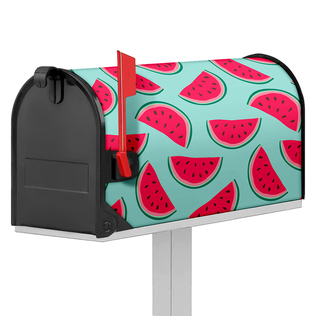 Blue Cute Watermelon Pattern Print Mailbox Cover
