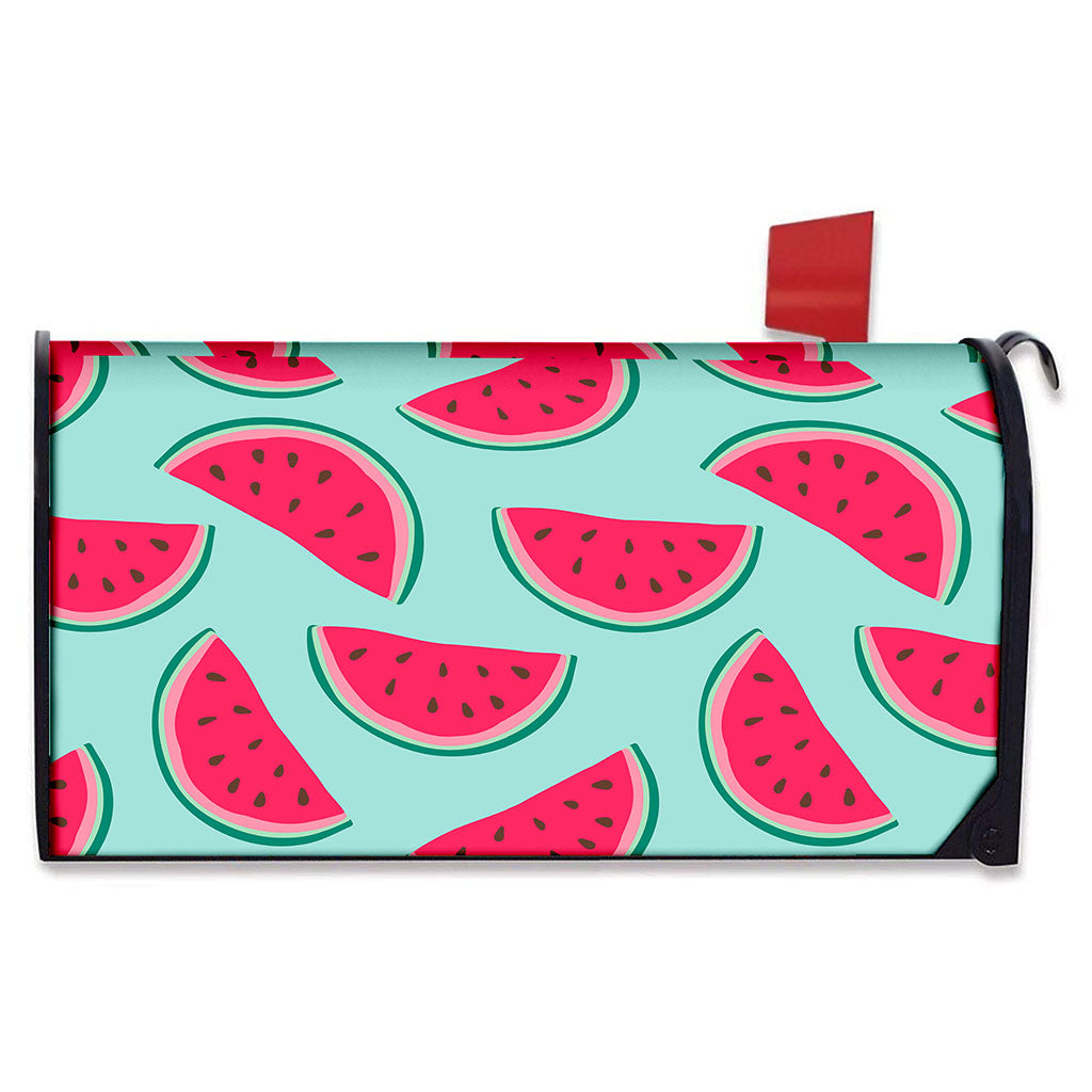Blue Cute Watermelon Pattern Print Mailbox Cover