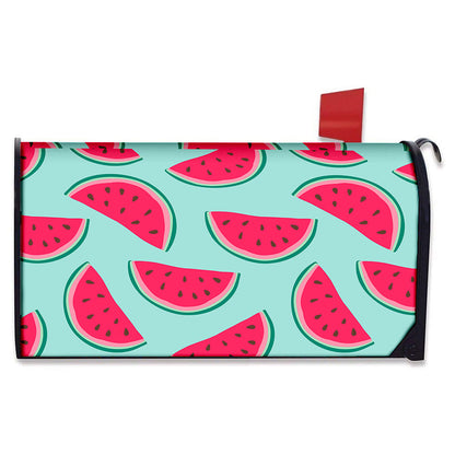 Blue Cute Watermelon Pattern Print Mailbox Cover