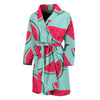 Blue Cute Watermelon Pattern Print Men's Bathrobe