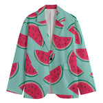 Blue Cute Watermelon Pattern Print Men's Blazer