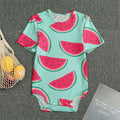 Blue Cute Watermelon Pattern Print Men's Bodysuit