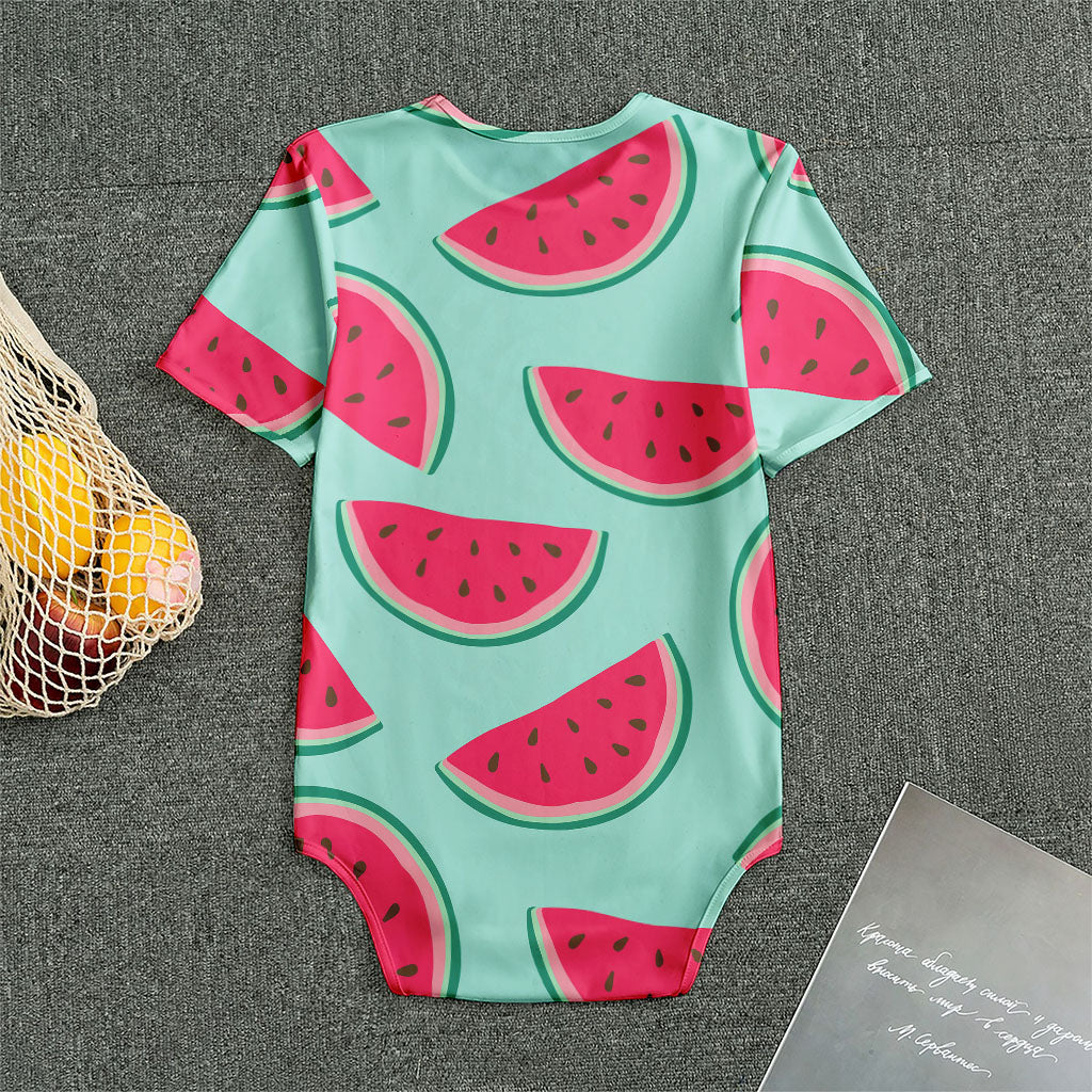 Blue Cute Watermelon Pattern Print Men's Bodysuit