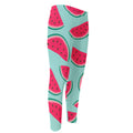 Blue Cute Watermelon Pattern Print Men's Compression Pants