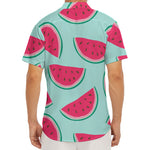 Blue Cute Watermelon Pattern Print Men's Deep V-Neck Shirt