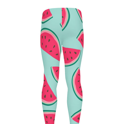 Blue Cute Watermelon Pattern Print Men's leggings