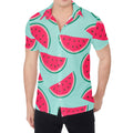 Blue Cute Watermelon Pattern Print Men's Shirt