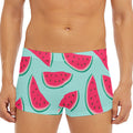 Blue Cute Watermelon Pattern Print Men's Short Boxer Briefs