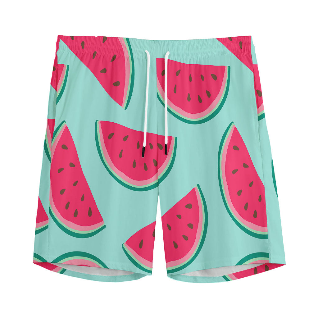 Blue Cute Watermelon Pattern Print Men's Sports Shorts