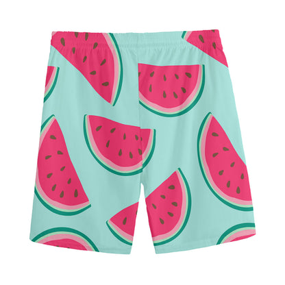 Blue Cute Watermelon Pattern Print Men's Sports Shorts