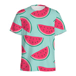 Blue Cute Watermelon Pattern Print Men's Sports T-Shirt