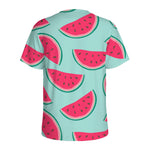 Blue Cute Watermelon Pattern Print Men's Sports T-Shirt