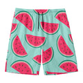 Blue Cute Watermelon Pattern Print Men's Swim Trunks