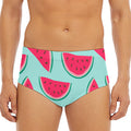 Blue Cute Watermelon Pattern Print Men's Triangle Swim Briefs