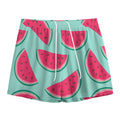 Blue Cute Watermelon Pattern Print Mesh Shorts