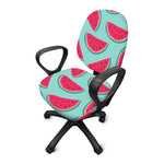 Blue Cute Watermelon Pattern Print Office Chair Cover