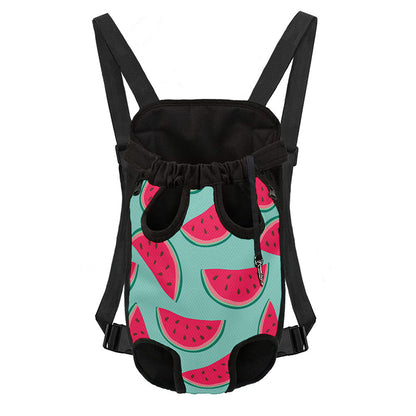 Blue Cute Watermelon Pattern Print Pet Carrier Backpack
