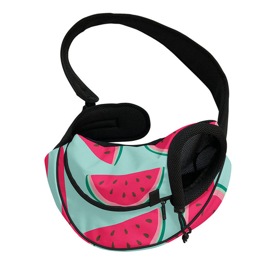 Blue Cute Watermelon Pattern Print Pet Sling Carrier