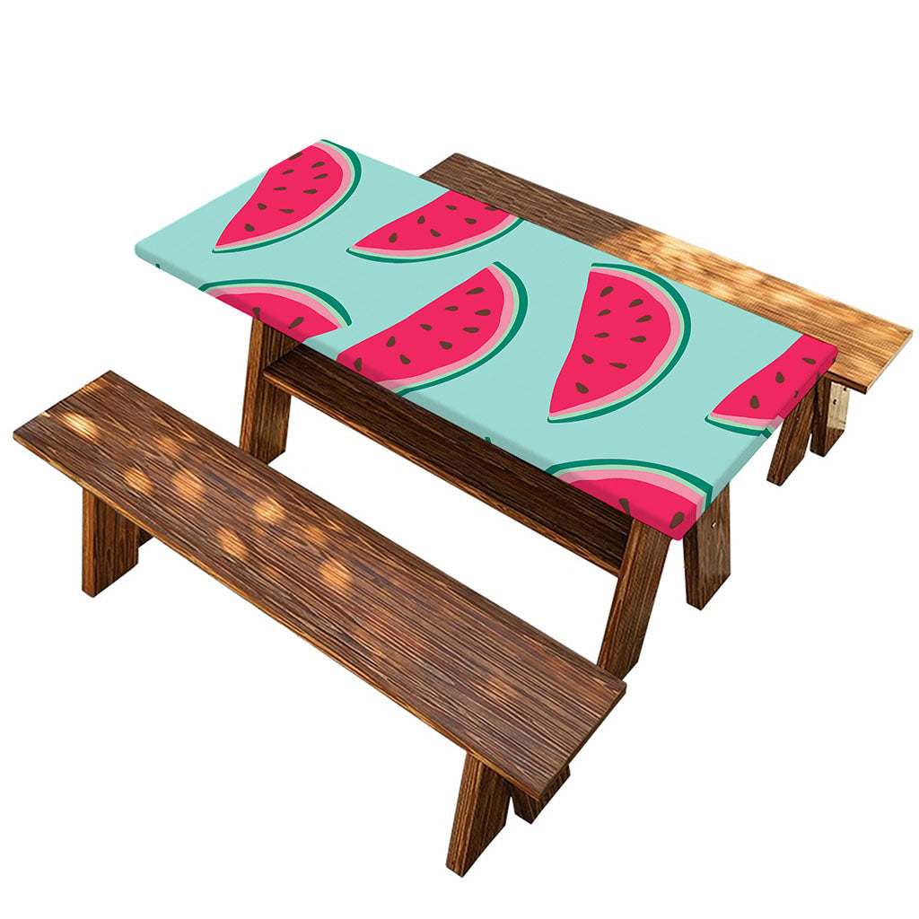 Blue Cute Watermelon Pattern Print Picnic Table Cover