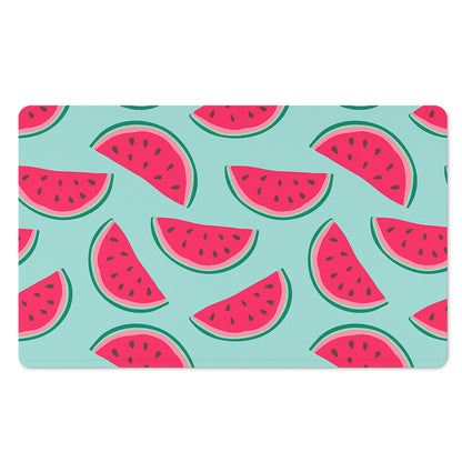 Blue Cute Watermelon Pattern Print Polyester Doormat