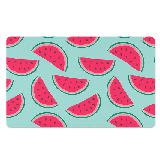 Blue Cute Watermelon Pattern Print Polyester Doormat