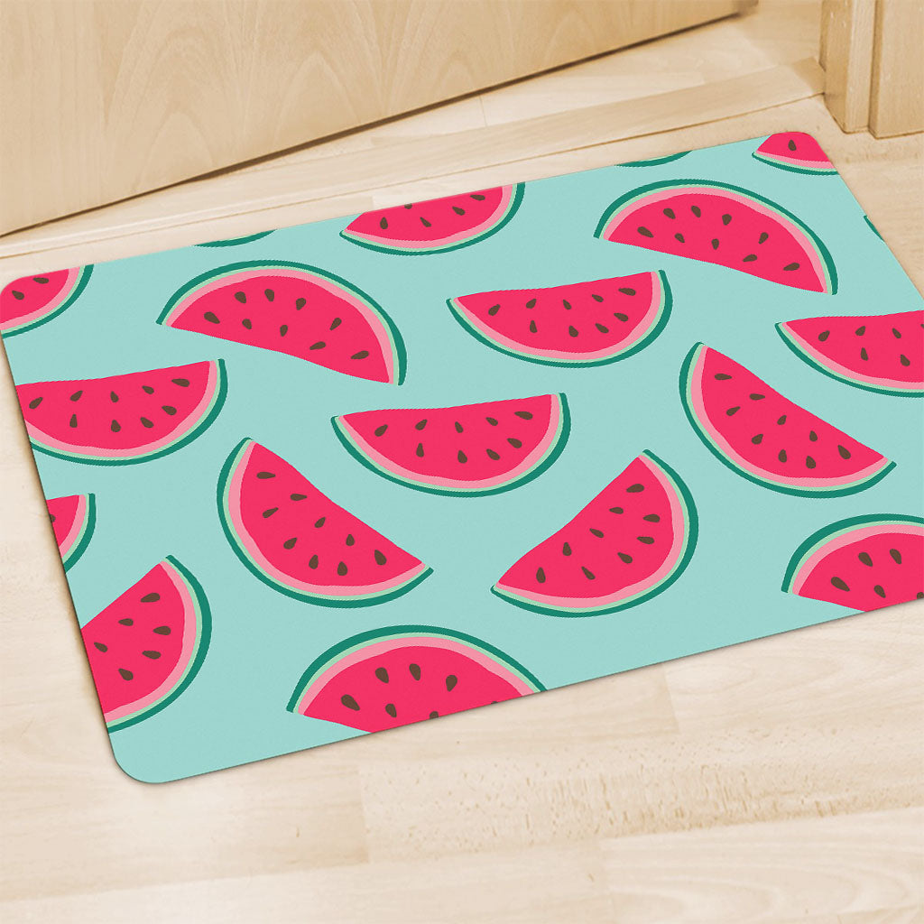 Blue Cute Watermelon Pattern Print Polyester Doormat