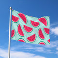 Blue Cute Watermelon Pattern Print Polyester Flag