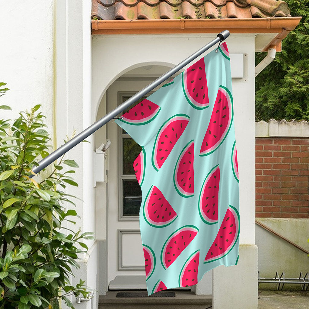 Blue Cute Watermelon Pattern Print Polyester Flag