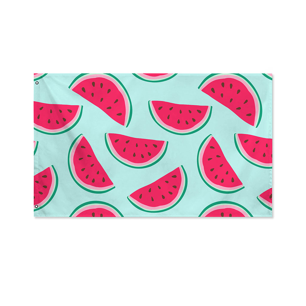 Blue Cute Watermelon Pattern Print Polyester Flag