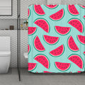 Blue Cute Watermelon Pattern Print Polyester Shower Curtain