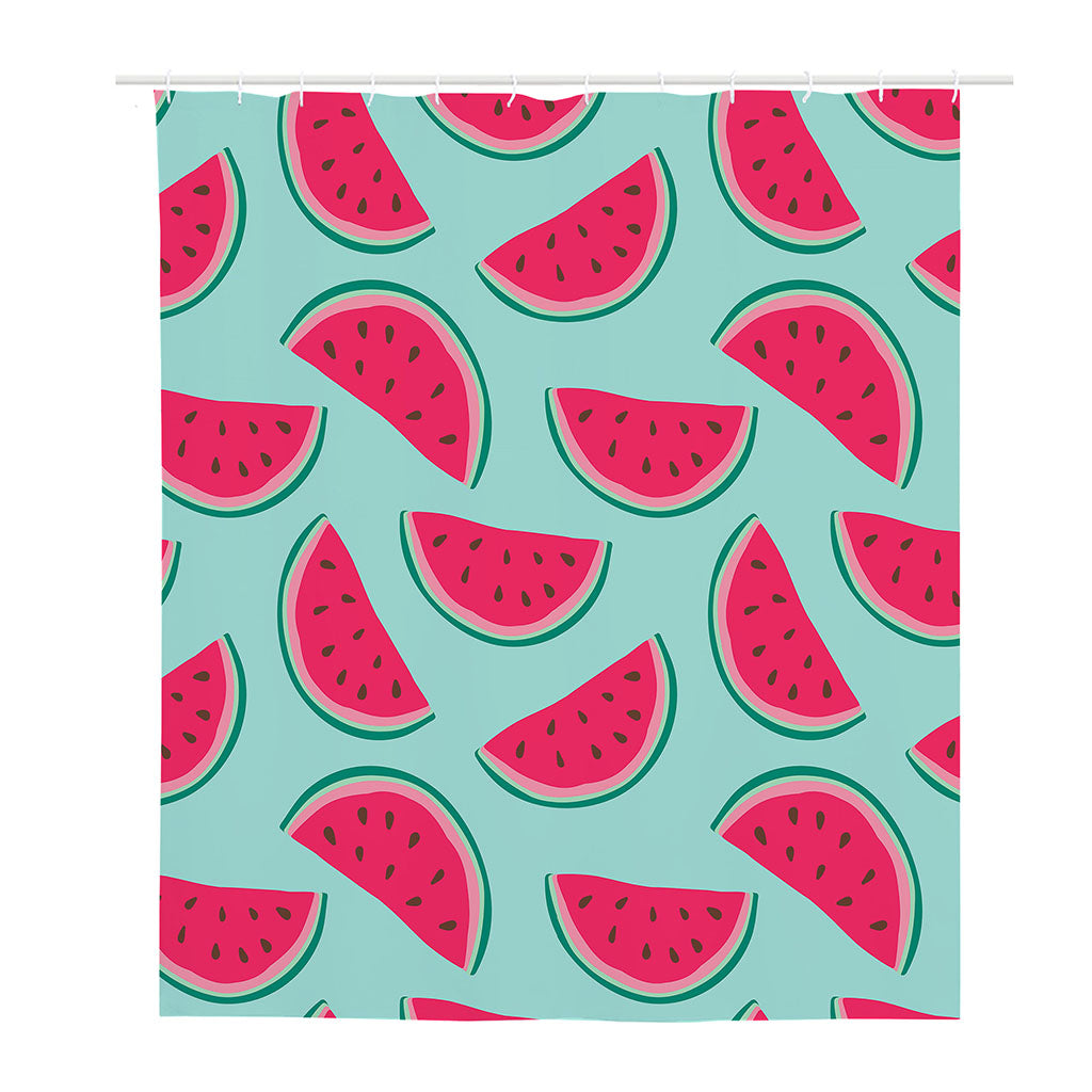 Blue Cute Watermelon Pattern Print Polyester Shower Curtain