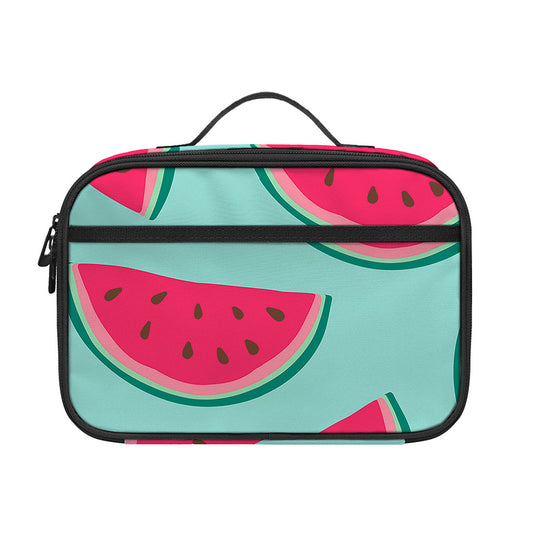 Blue Cute Watermelon Pattern Print Portable Lunch Bag