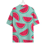 Blue Cute Watermelon Pattern Print Rayon Hawaiian Shirt