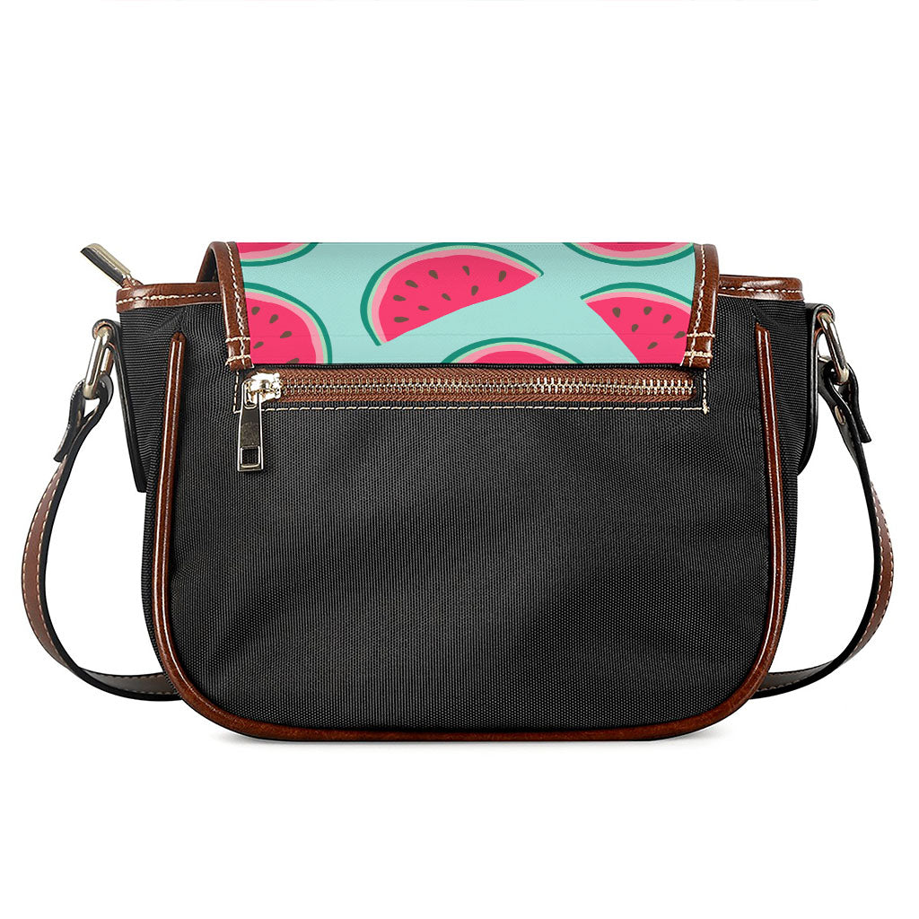 Blue Cute Watermelon Pattern Print Saddle Bag