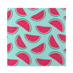 Blue Cute Watermelon Pattern Print Silk Bandana
