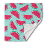 Blue Cute Watermelon Pattern Print Silk Bandana