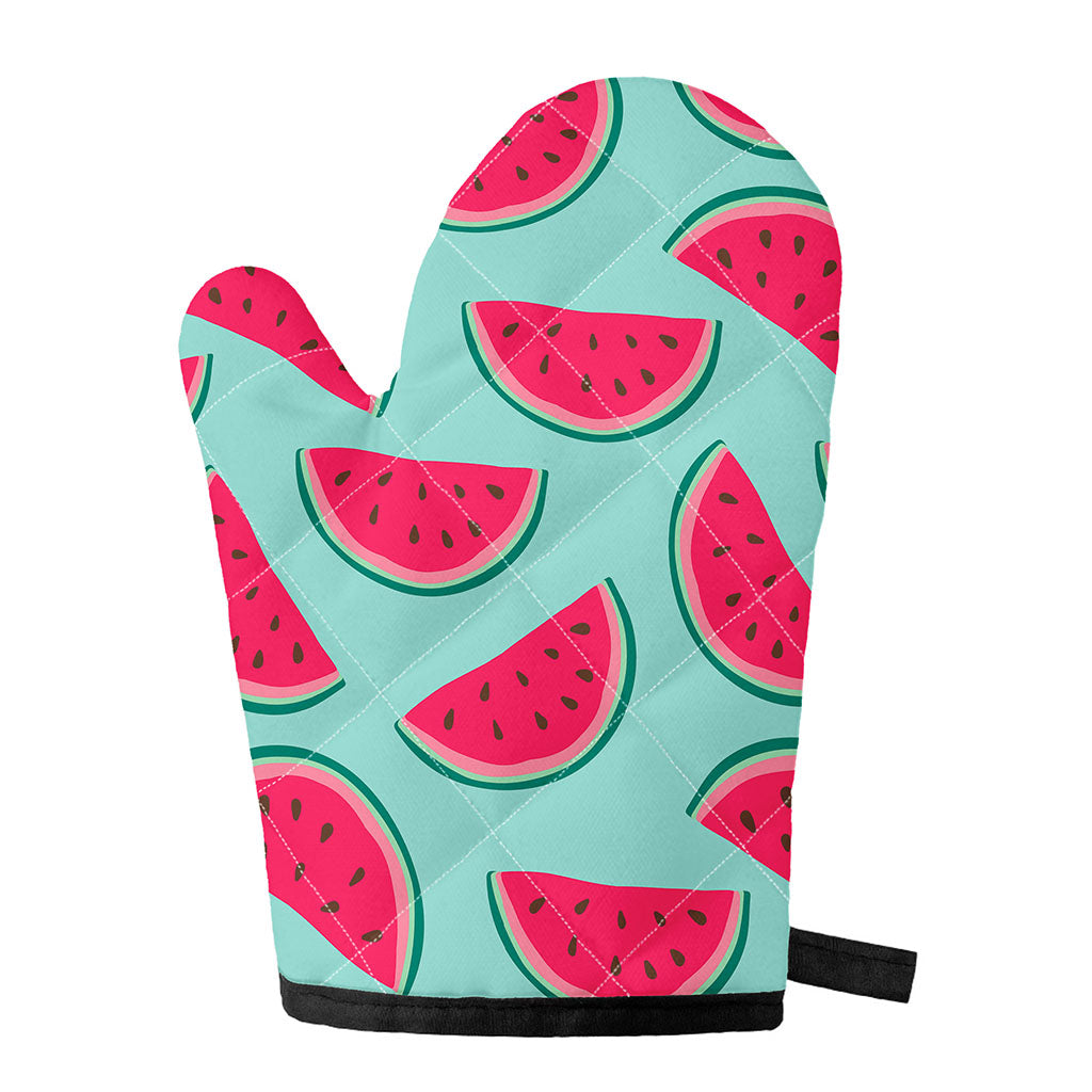 Blue Cute Watermelon Pattern Print Single Oven Mitt