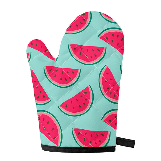 Blue Cute Watermelon Pattern Print Single Oven Mitt