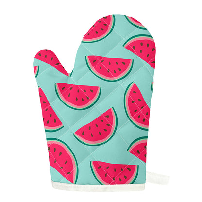 Blue Cute Watermelon Pattern Print Single Oven Mitt