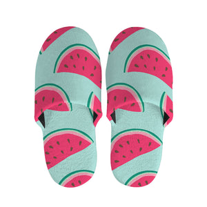 Blue Cute Watermelon Pattern Print Slippers