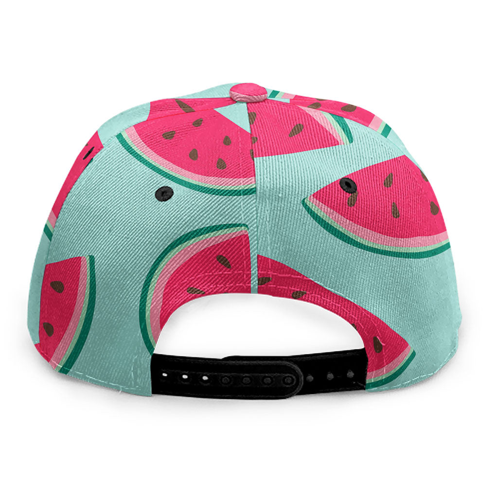 Blue Cute Watermelon Pattern Print Snapback Cap