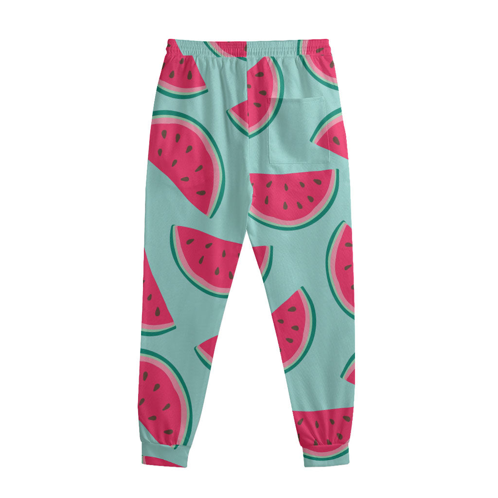 Blue Cute Watermelon Pattern Print Sweatpants