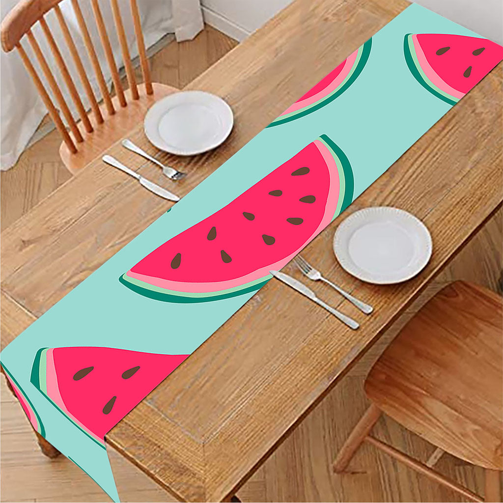 Blue Cute Watermelon Pattern Print Table Runner