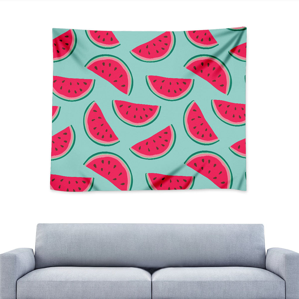 Blue Cute Watermelon Pattern Print Tapestry