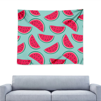 Blue Cute Watermelon Pattern Print Tapestry