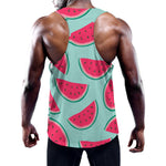 Blue Cute Watermelon Pattern Print Training Tank Top