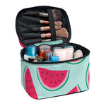Blue Cute Watermelon Pattern Print Travel Makeup Bag
