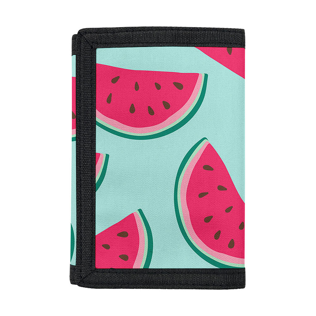 Blue Cute Watermelon Pattern Print Trifold Wallet