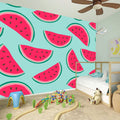 Blue Cute Watermelon Pattern Print Wall Sticker