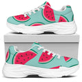 Blue Cute Watermelon Pattern Print White Chunky Shoes